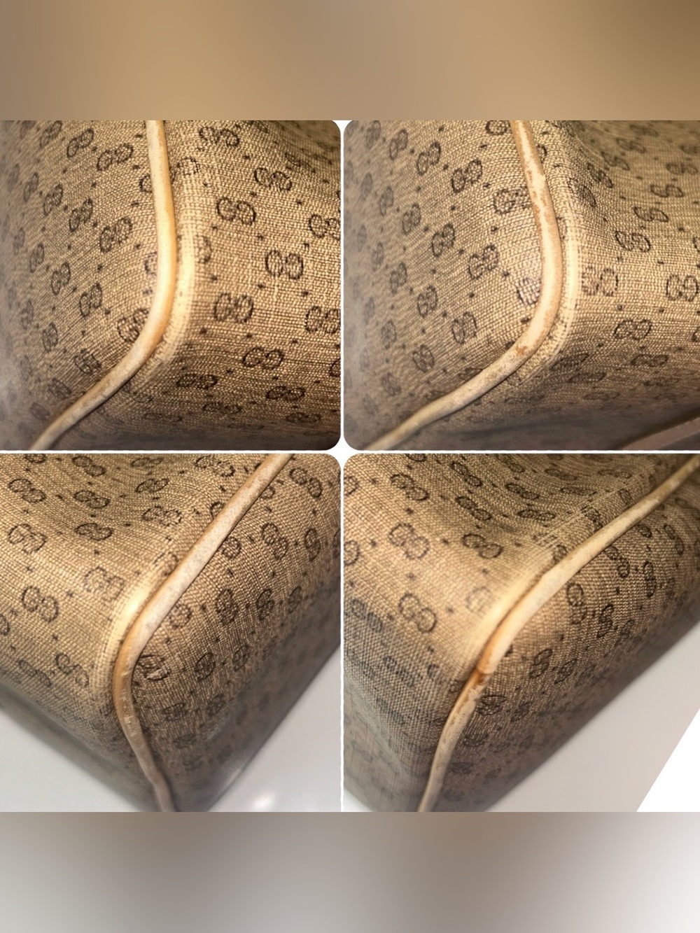 Vintage Gucci Micro GG Tan Coated Canvas Satchel Handbag - Picture 13 of 14